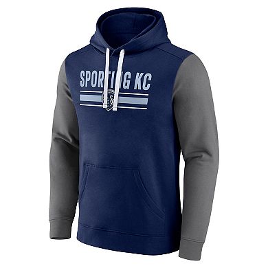 Men's Fanatics Branded Navy Sporting Kansas City To Victory Pullover Hoodie