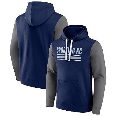 Men's Fanatics Branded Navy Sporting Kansas City To Victory Pullover Hoodie