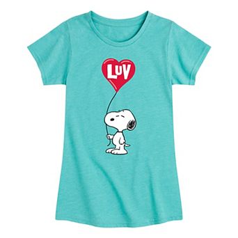 Girls 7-16 Peanuts Snoopy Luv Tee