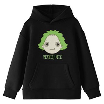 Boys 8-20 Beetlejuice Chibi Head Black Hoodie