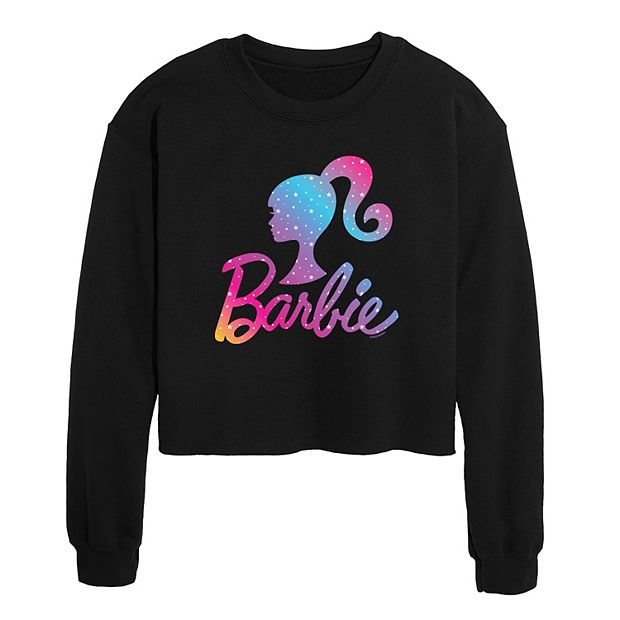 Juniors Barbie Winter Logo Crop Sweatshirt