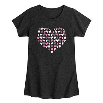 Girls 7-16 Heart Filled Sparkle Tee