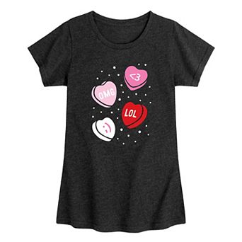 Girls 7-16 Candy Hearts Tee