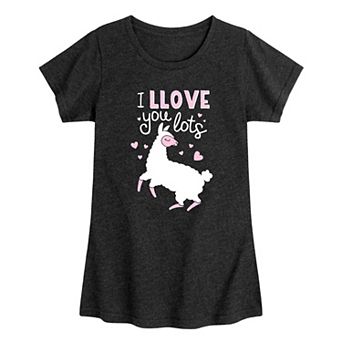 Girls 7-16 I Llove You Lots Llama Tee