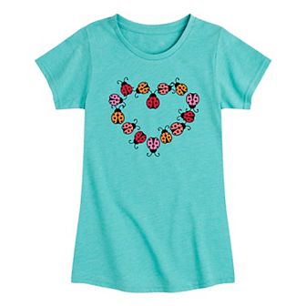 Girls 7-16 Ladybug Heart Love Tee