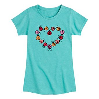 Girls 7-16 Ladybug Heart Love Tee