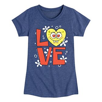 Girls 7-16 SpongeBob Love Heart Tee