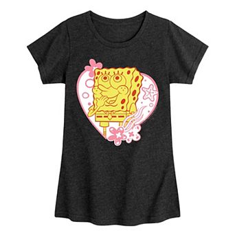 Girls 7-16 SpongeBob Heart Tee