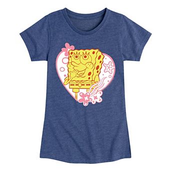 Girls 7-16 SpongeBob Heart Tee