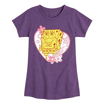 Girls 7-16 SpongeBob Heart Tee