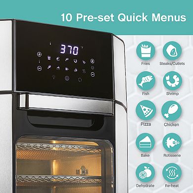 West Bend 12.6-qt. Digital Air Fryer Oven with 3 Trays & Rotisserie Spit