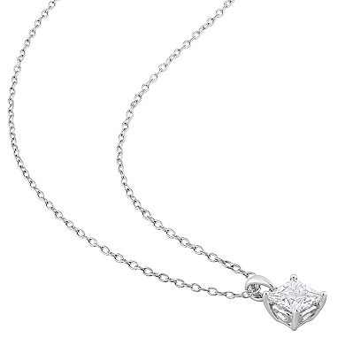 Stella Grace Sterling Silver Lab-Created White Sapphire Solitaire Pendant & Earring Set