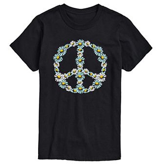 Big & Tall Floral Peace Sign Tee