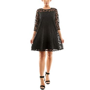 Women's Nina Leonard Burnout Trapeze Dress