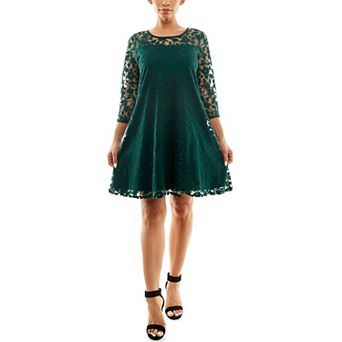 Women's Nina Leonard Burnout Trapeze Dress