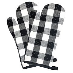 Elrene Farmhouse Living Buffalo Check Oven Mitt Pair - Black/White