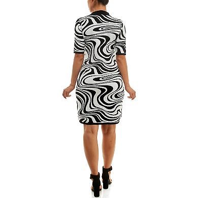 Women's Nina Leonard Marble Swirl Sweater Dress