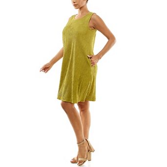 Women's Nina Leonard Sleeveless Textured Trapeze Dress
