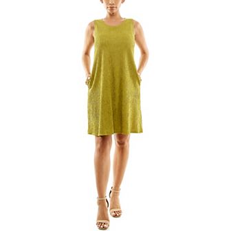 Women's Nina Leonard Sleeveless Textured Trapeze Dress