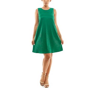 Women's Nina Leonard Sleeveless Textured Trapeze Dress