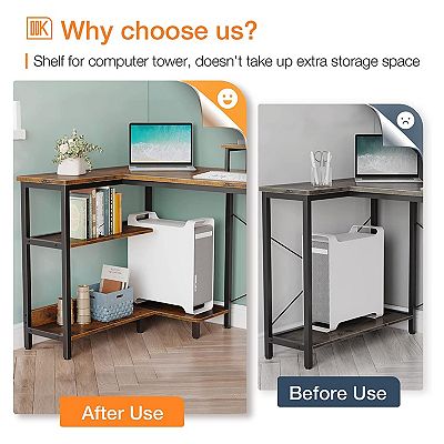 Compact l shaped desk sales