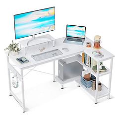  Flash Furniture Clifton Maple Computer Desk with Top and Lower  Storage Shelves 28 Inch : Home & Kitchen