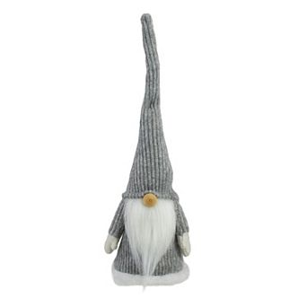 14" Gray and White Standing Christmas Gnome Tabletop Decoration