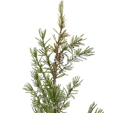 28" Potted Frosted Pine Artificial Christmas Tree Unlit