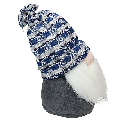 8" Big Nose Plush Blue Santa Gnome Christmas Figure