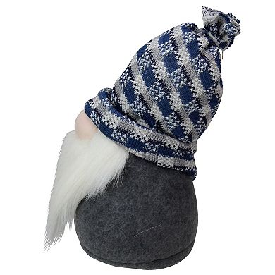 8" Big Nose Plush Blue Santa Gnome Christmas Figure