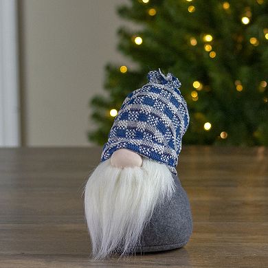 8" Big Nose Plush Blue Santa Gnome Christmas Figure