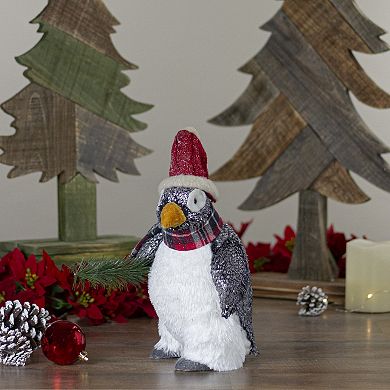 13" Plush Penguin with Pine Branch Christmas Figure