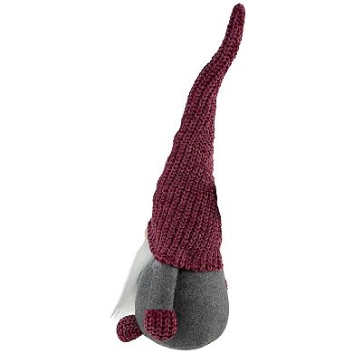 18" Pink and Gray Standing Gnome Christmas Tabletop Decoration