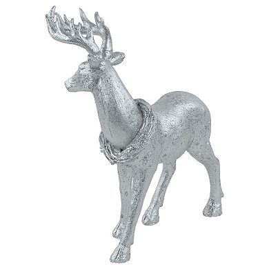 11.5" Elegant Silver Christmas Table Top Reindeer Figure