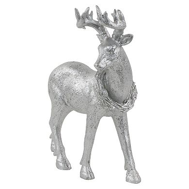 11.5" Elegant Silver Christmas Table Top Reindeer Figure