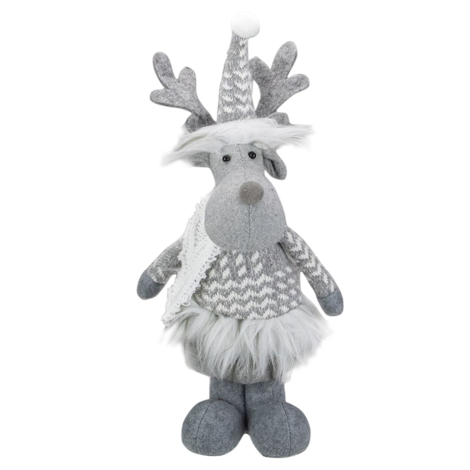 23-Inch Plush White and Blue Standing Tabletop Yeti Christmas Figure