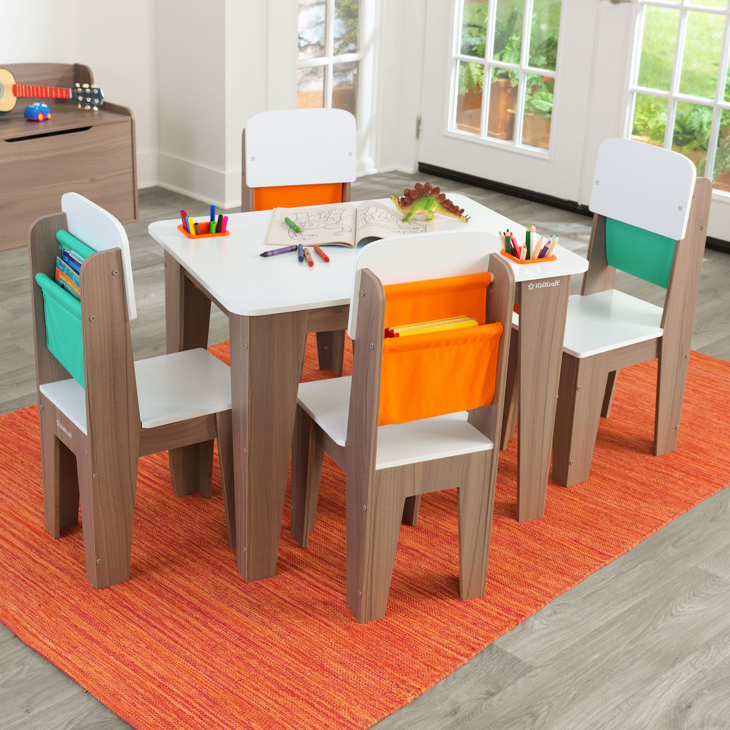 KidKraft Pocket Storage Table And 4 Chair Set   6044532 ALT5