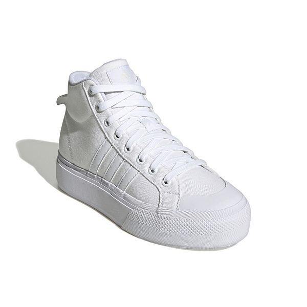 Women's adidas Bravada 2.0 Platform Mid Lifestyle Skateboarding Shoes - White Chalk (7.5)