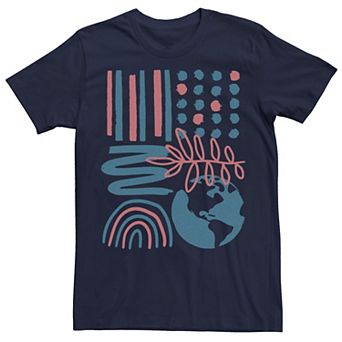 Men's Abstract Rainbow World Tee