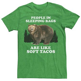 Men's Trendy Bear Soft Tacos Camping Humor Tee