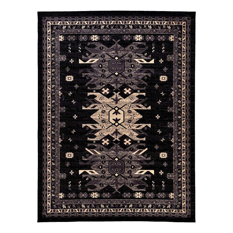 Unique Loom Oasis Taftan Rug, Black, 10X12 Ft