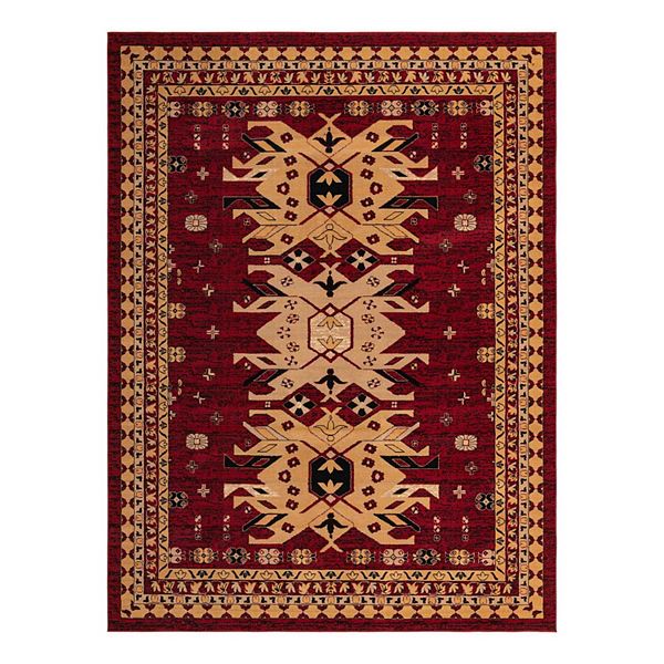 Shop Taftan Border 10 Ft Runner Rug Gray & Multicolor, Indoor Rugs