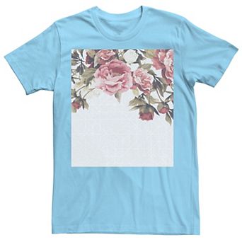 Men's Floral Panel White Lines Tee