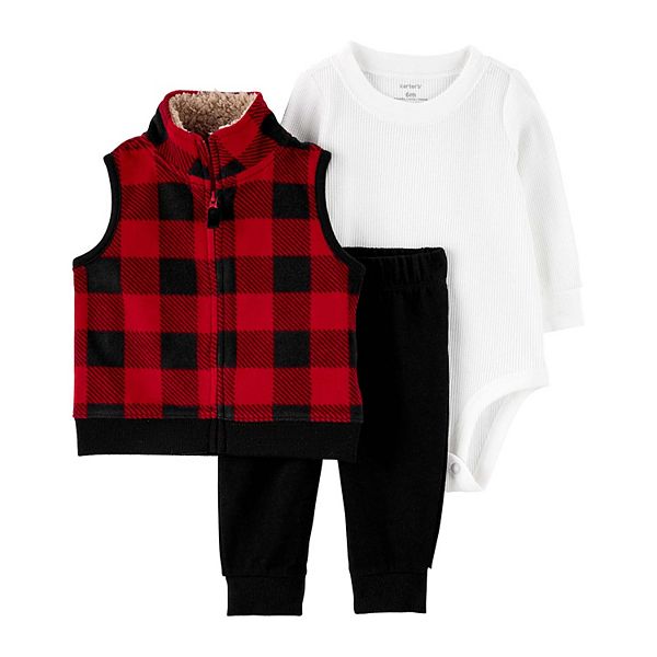 Hudson Baby Set Termico Bimbo 2 Pezzi - Maglia Lunga Mutande Lunghe, Stampe Buffalo Plaid