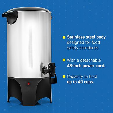 40-Cup Stainless Steel Coffee Maker Urn & Hot Water Dispenser