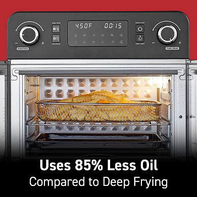 Elite Cuisine Digital 23L French Door Air Fryer Oven with Interior Light