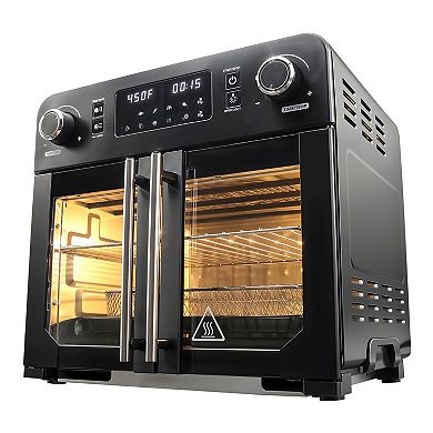 Elite Cuisine Digital 23L French Door Air Fryer Oven with Interior Light