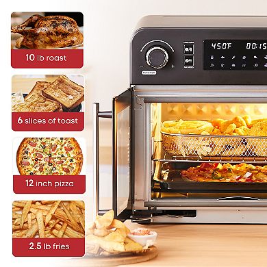 Elite Cuisine Digital 23L French Door Air Fryer Oven with Interior Light