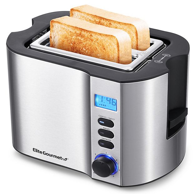 Aicok 2 Slice Automatic Toaster Stainless Steel Extra Wide Slots