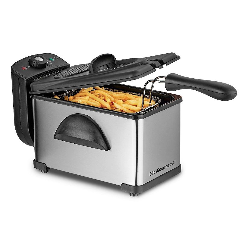 Elite Gourmet Stainless Steel Immersion Deep Fryer - 2Qt.